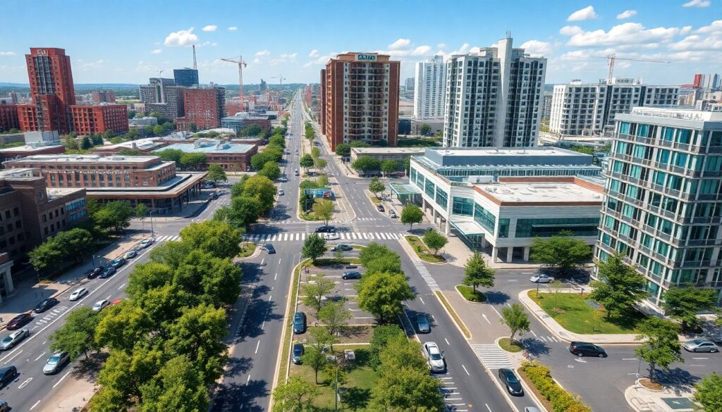 Архитектура в городе будущего: резкие переходы и устойчивость - иллюстрация